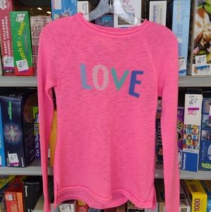 Lilly Pulitzer pink “LOVE” Danette Graphic Sweater, Size XXS GREAT PRICE